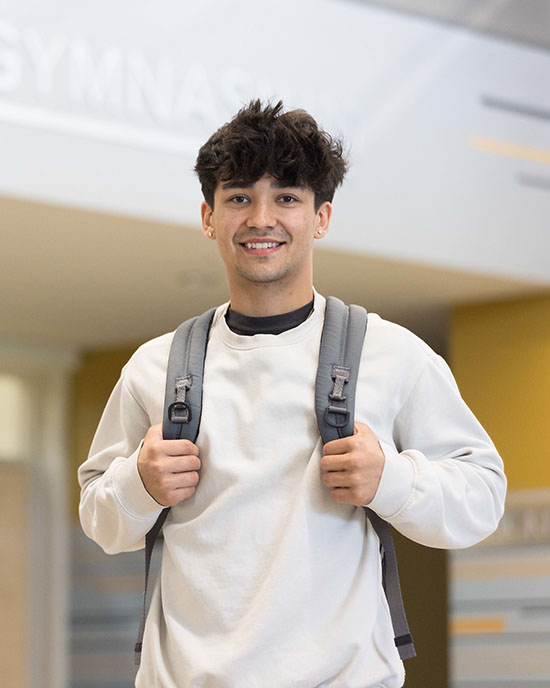 A Westville student in PNW's Dworkin Student Services and Activities Complex