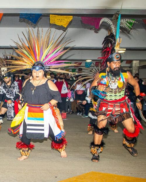 Dancers in Danzantes Aztecas performs at PNW's Hispanic Heritage Month