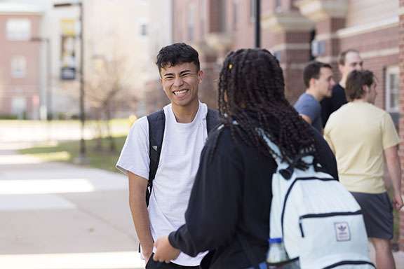 PNW students laugh outdoors