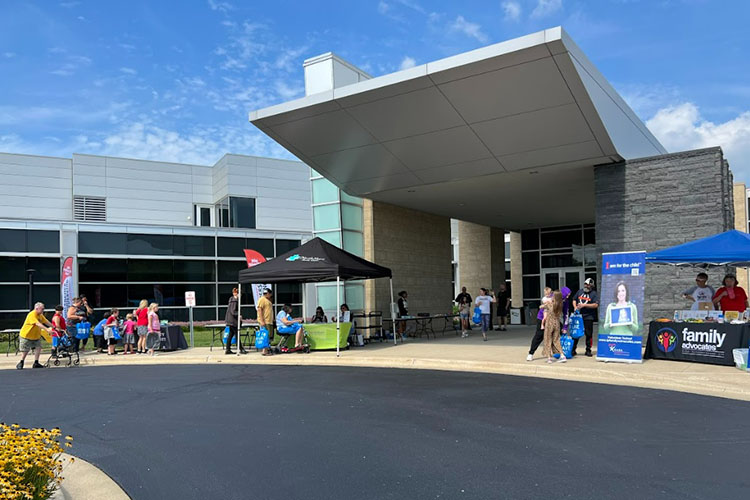 School supply distribution at PNW's Westville Campus