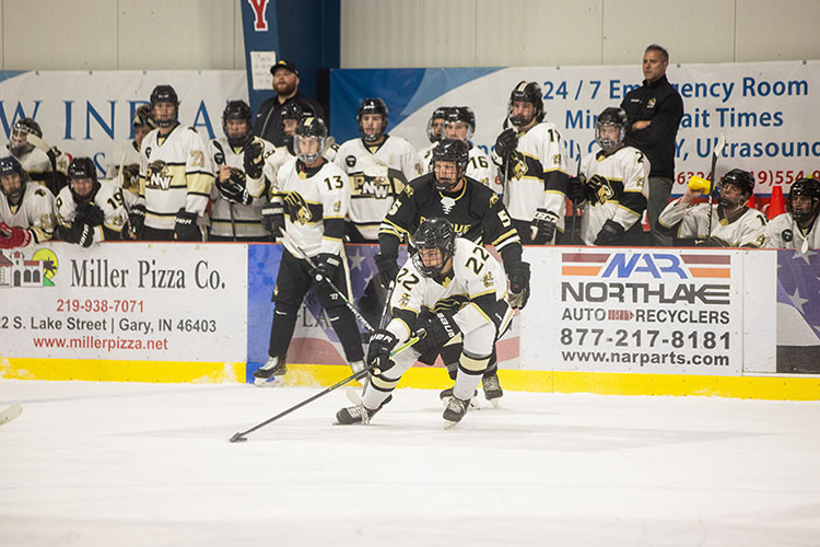 Hockey players take to the ice