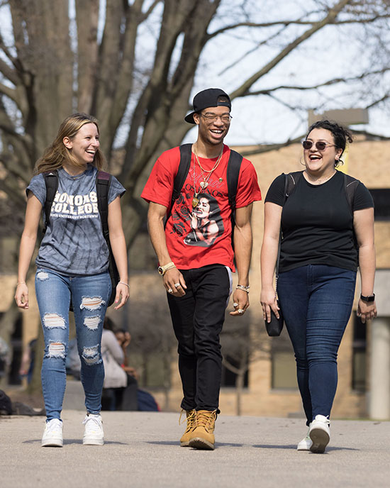 PNW students walk across campus