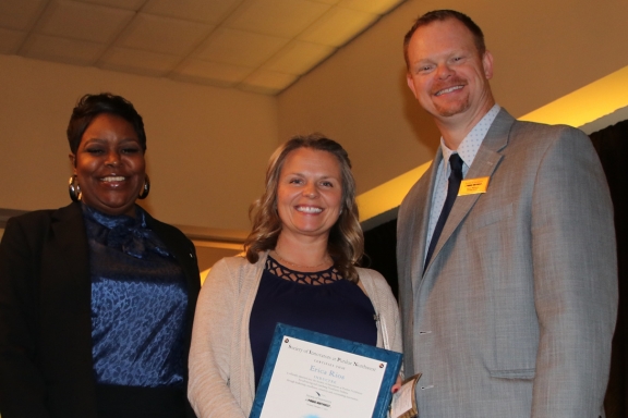 Left to Right: Mekisha Richardson, Erica Rios and Jason Williams.Erica Rios is holding a certificate