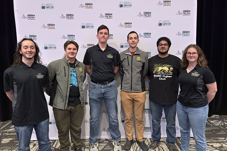 Students from PNW’s College of Technology recently competed in the U.S. Dept. ofEnergy’s CyberForce Competition. Pictured (from left to right) are Noah Ford, Kristian Kuna,
Jack Morawski, David Higley, Muaaz Shad and Danielle Turner.
