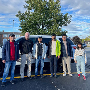 The research group for the gunshot detection technology at PNW pose for a photo.