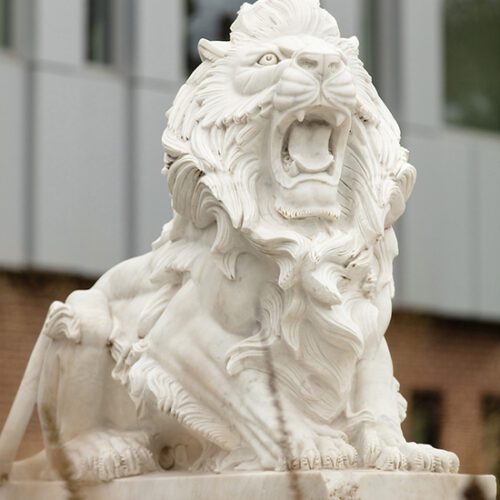 Lion statue on the Hammond Campus