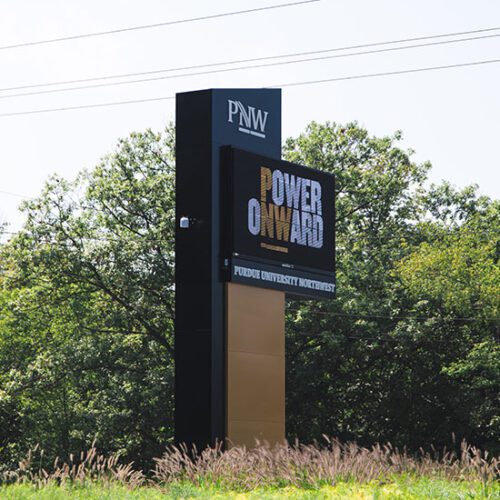 Digital sign on the PNW Westville campus