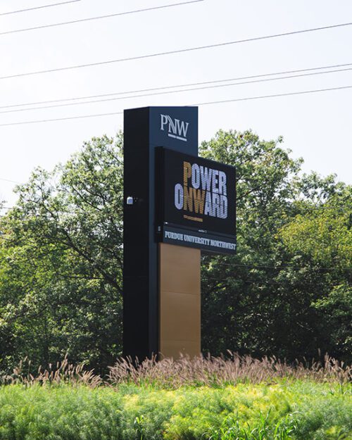 Digital sign on the PNW Westville campus