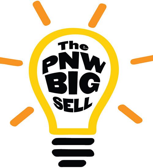 An illustrated lightbulb with text at the center: The PNW Big Sell.