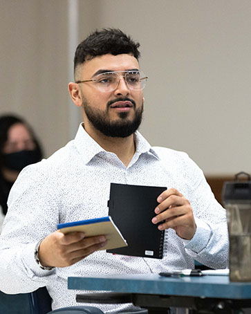 A PNW student in the classroom