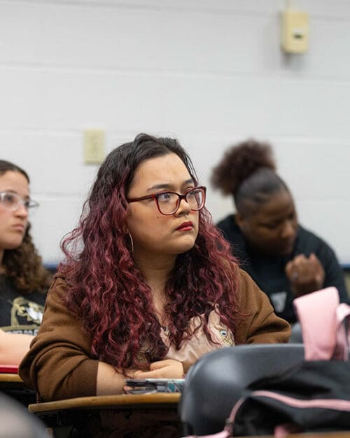 A student in a classroom