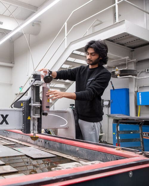 A student works in the PNW Design Studio