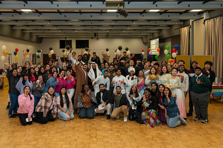 PNW students gather for a group picture during Global Groove.