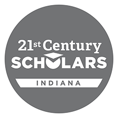 21st Century Scholars Indiana logo (with a graduate mortarboard over the "O")