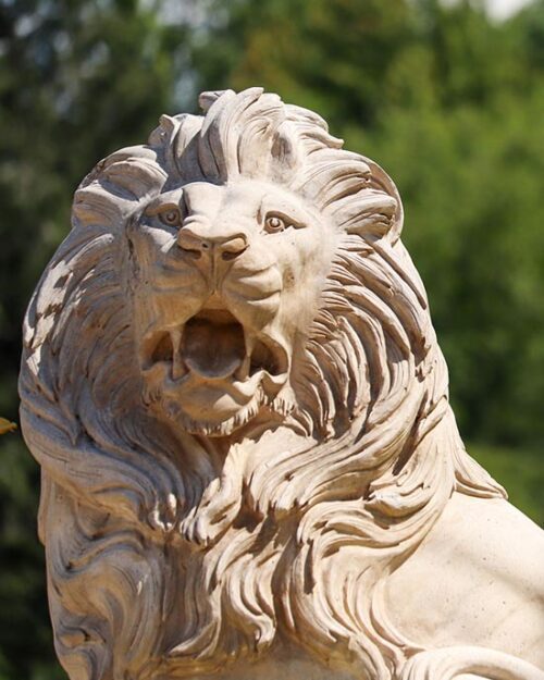 A lion sculpture at Purdue University Northwest