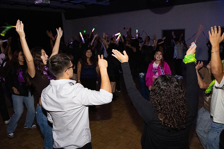 PNW students dancing at the 2025 Homecoming Dance