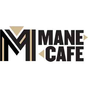 Illustrated Logo for Mane Cafe, with a large "M" next to the text.