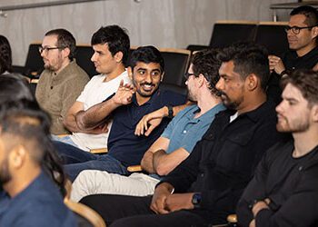 Students sit in the CIVS theater.