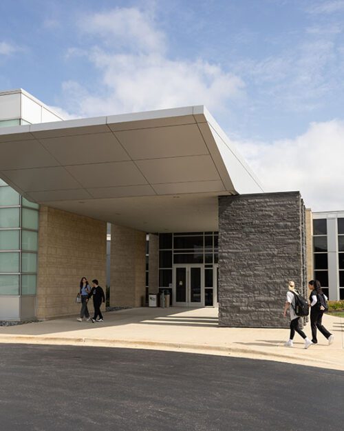 The outside of the DSAC building on the PNW Westville Campus
